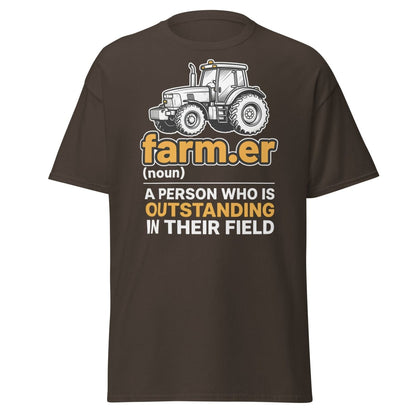Farmer Outstanding in Their Field Funny T-Shirt - Dark Chocolate - TeeRipple