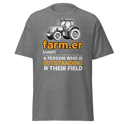 Farmer Outstanding in Their Field Funny T-Shirt - Graphite Heather - TeeRipple