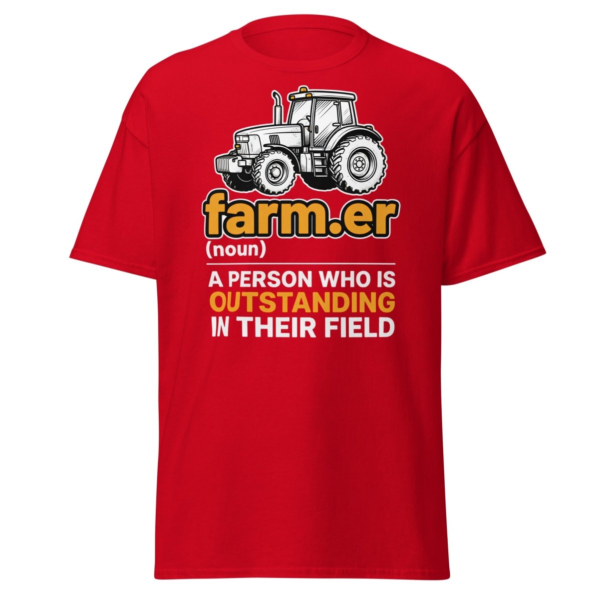 Farmer Outstanding in Their Field Funny T-Shirt - Red - TeeRipple