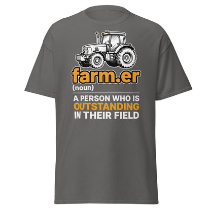 Farmer Outstanding in Their Field Funny T-Shirt - Charcoal - TeeRipple