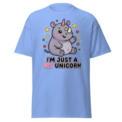 Fat Unicorn Rhino T-Shirt - Cute Funny Animal Tee - Carolina Blue - TeeRipple