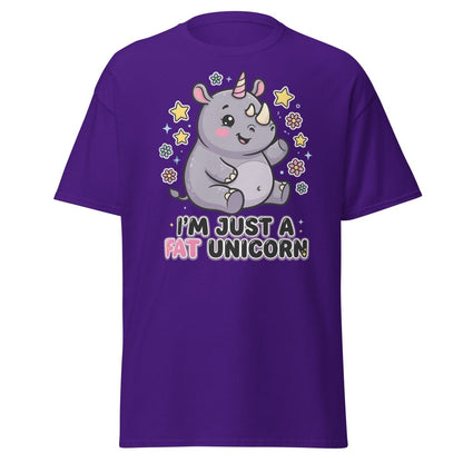 Fat Unicorn Rhino T-Shirt - Cute Funny Animal Tee - Purple - TeeRipple