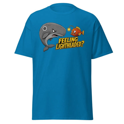 Feeling Lightheaded? Grumpy Whale & Anglerfish T-Shirt - Sapphire - TeeRipple