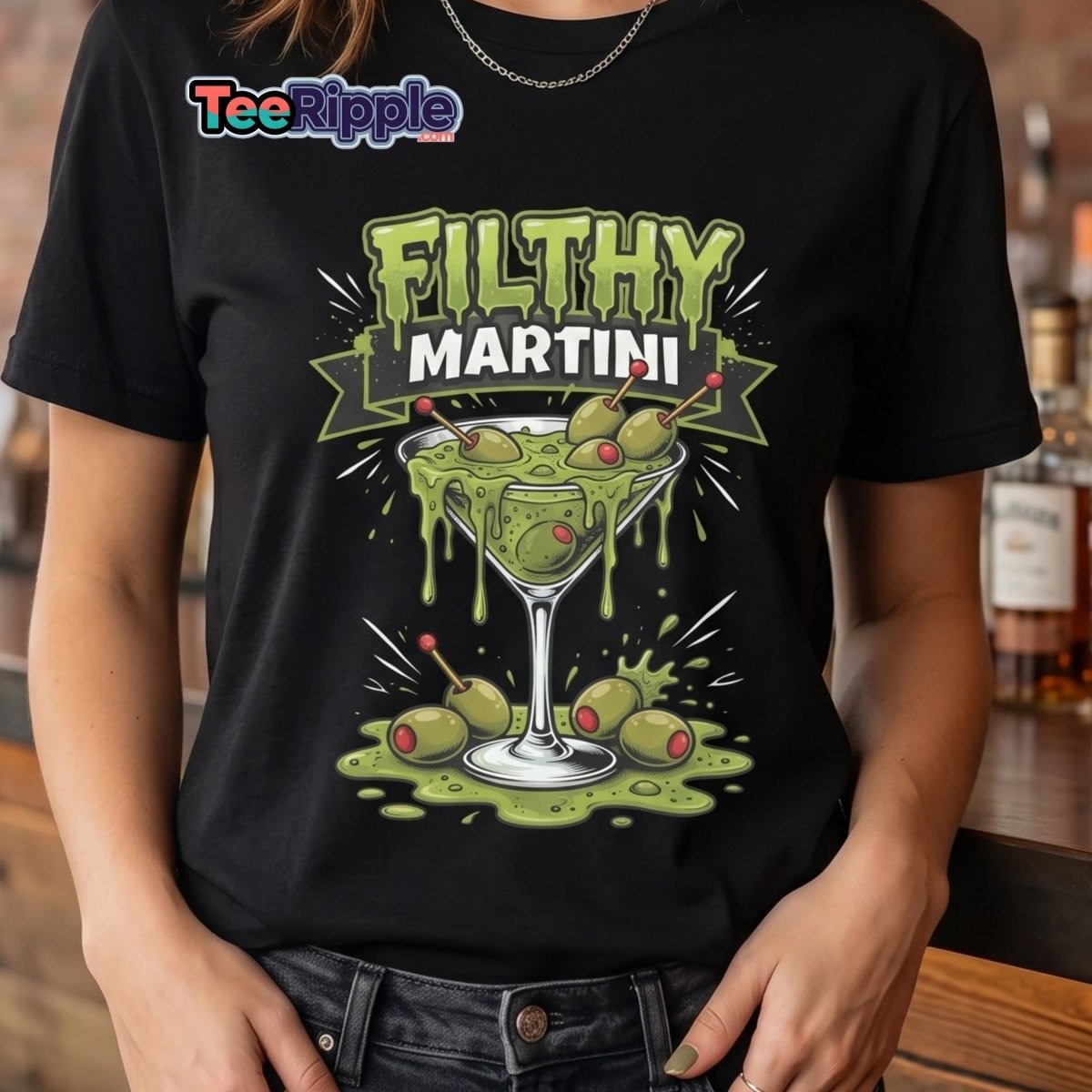 Filthy Martini Gross Out T-Shirt – Funny Dirty Martini Tee - Maroon - TeeRipple