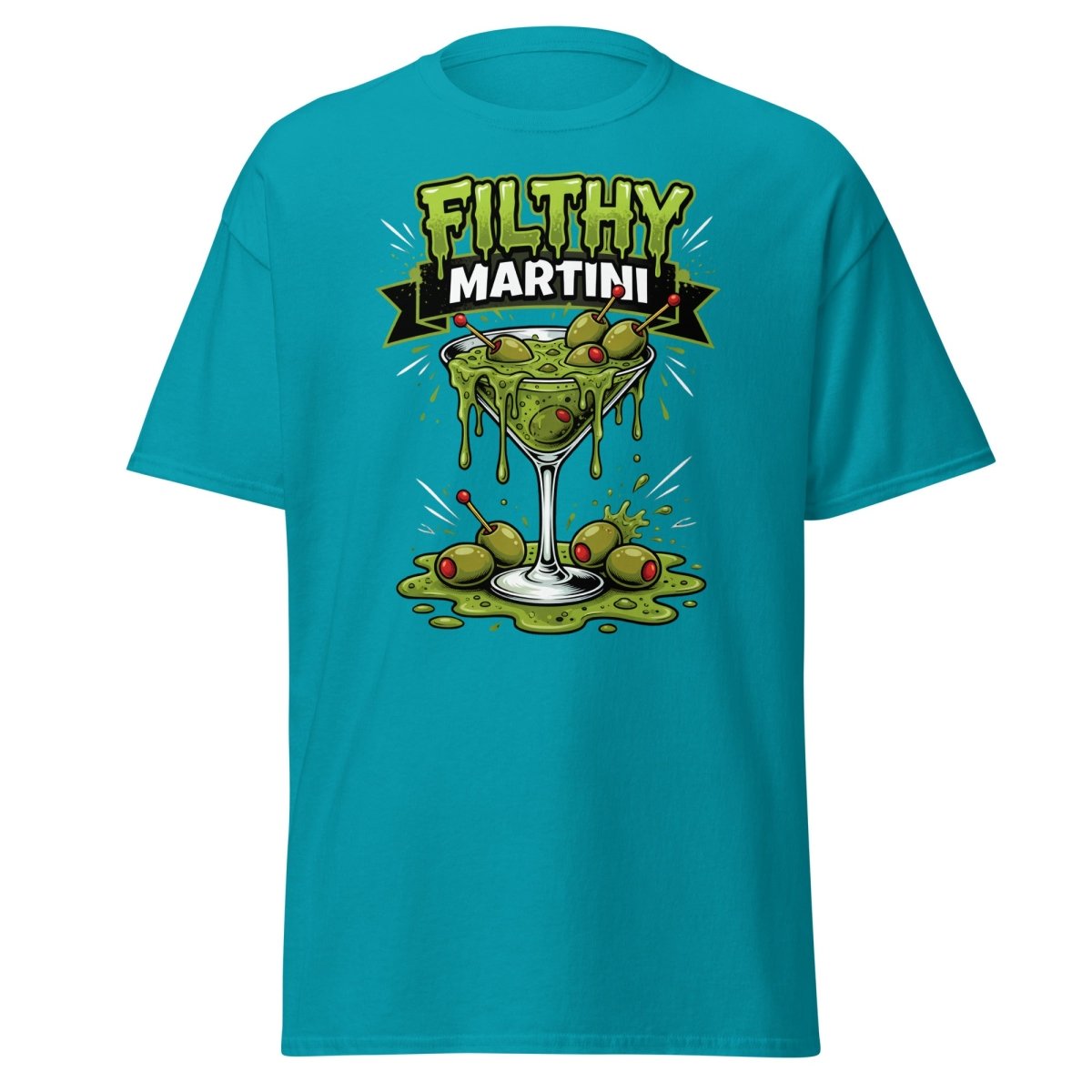 Filthy Martini Gross Out T-Shirt – Funny Dirty Martini Tee - Tropical Blue - TeeRipple