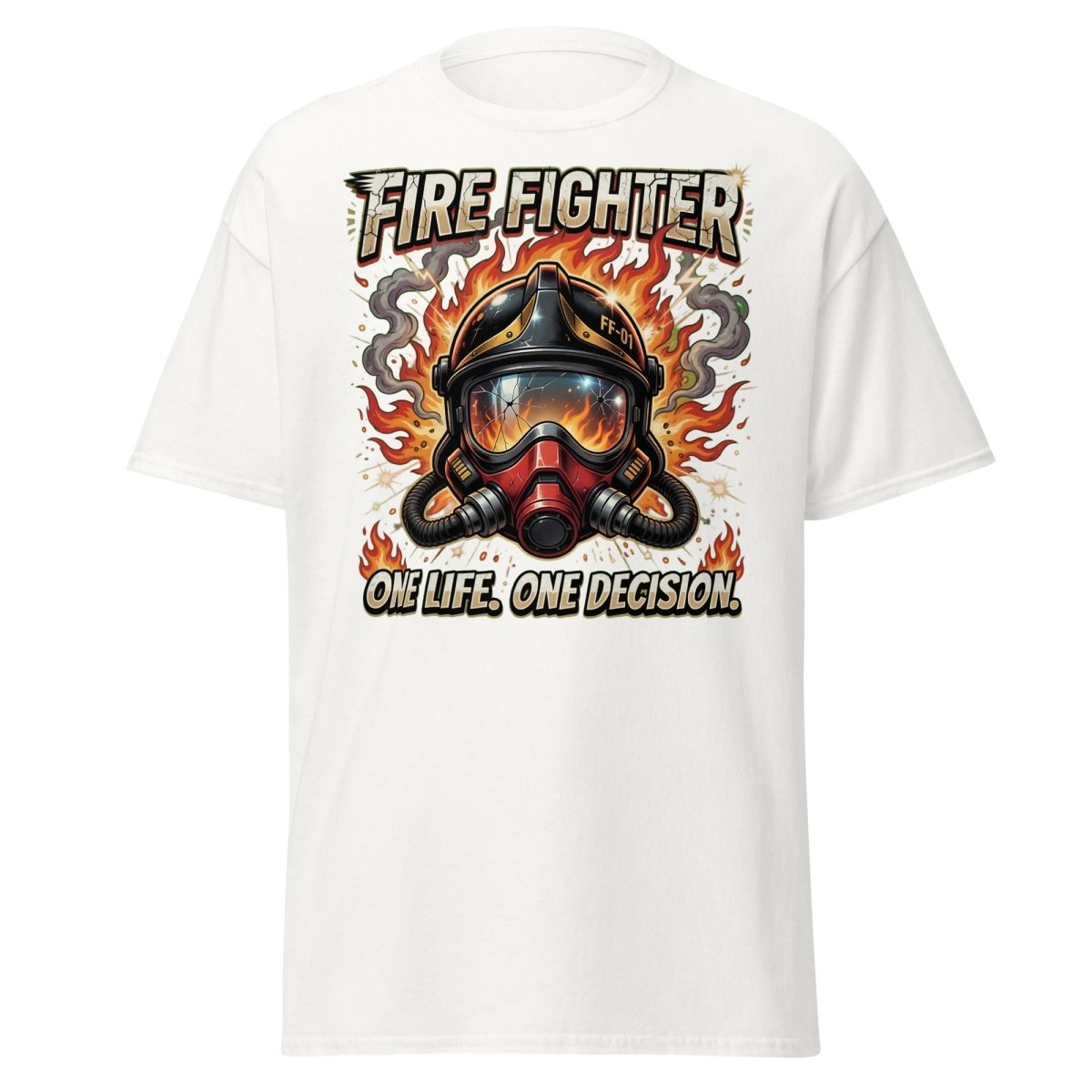 Firefighter One Life One Decision T-Shirt - White - TeeRipple