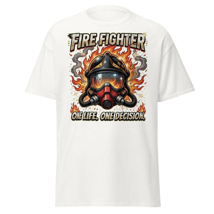 Firefighter One Life One Decision T-Shirt - White - TeeRipple