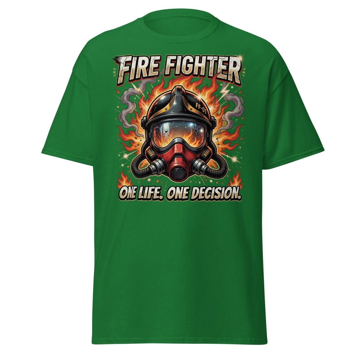 Firefighter One Life One Decision T-Shirt - Turf Green - TeeRipple