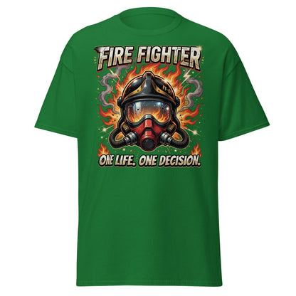 Firefighter One Life One Decision T-Shirt - Turf Green - TeeRipple