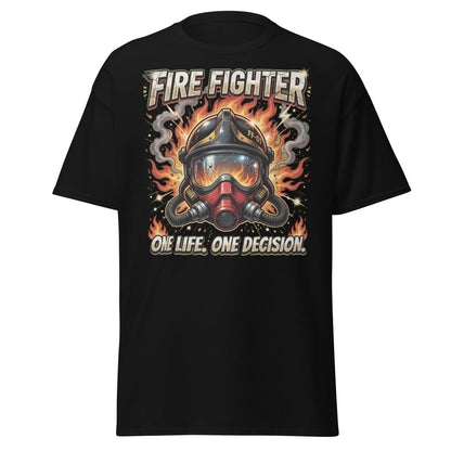 Firefighter One Life One Decision T-Shirt - Black - TeeRipple