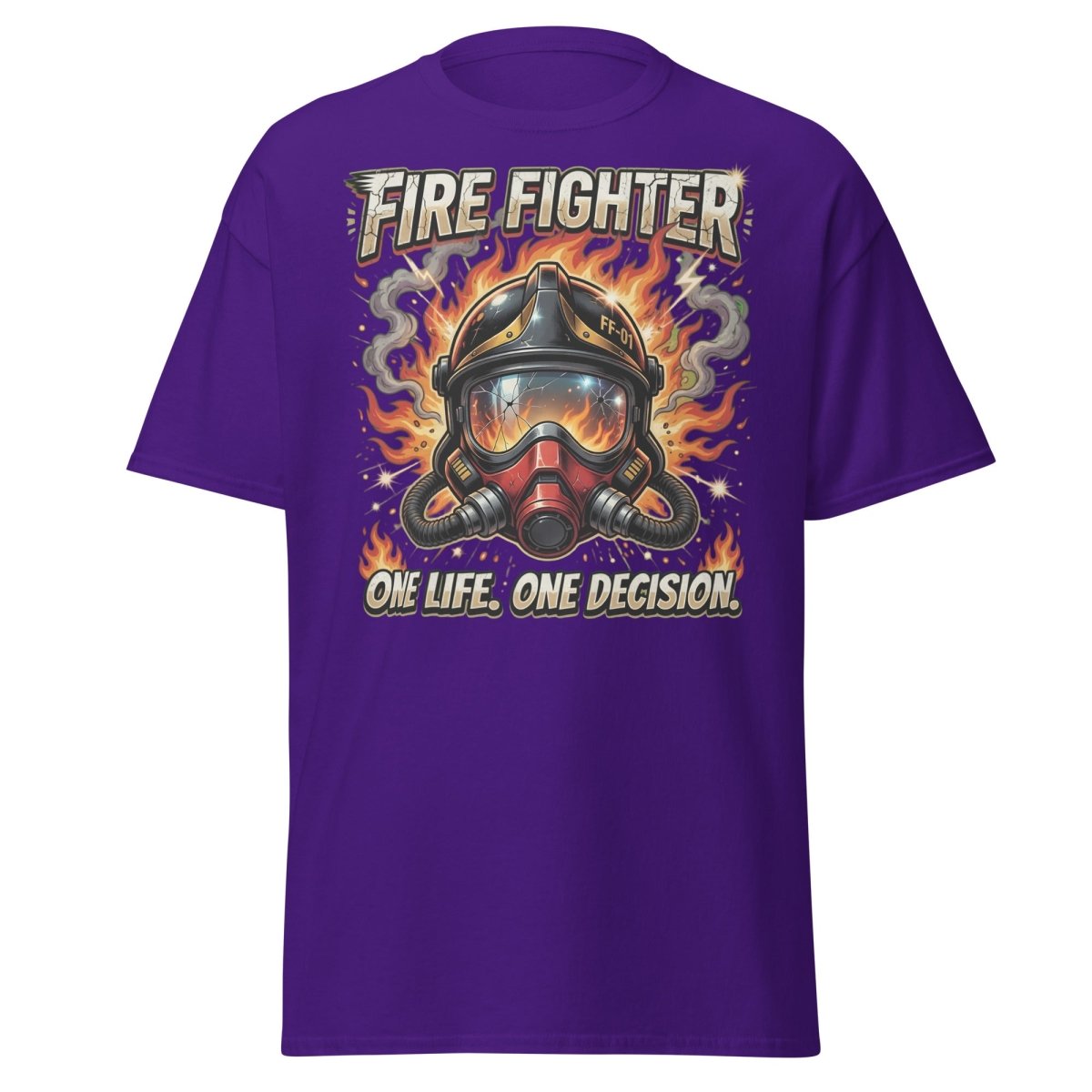 Firefighter One Life One Decision T-Shirt - Purple - TeeRipple