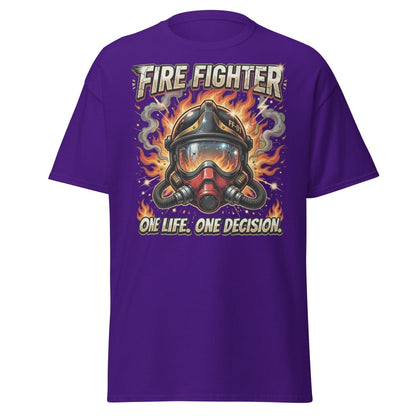 Firefighter One Life One Decision T-Shirt - Purple - TeeRipple