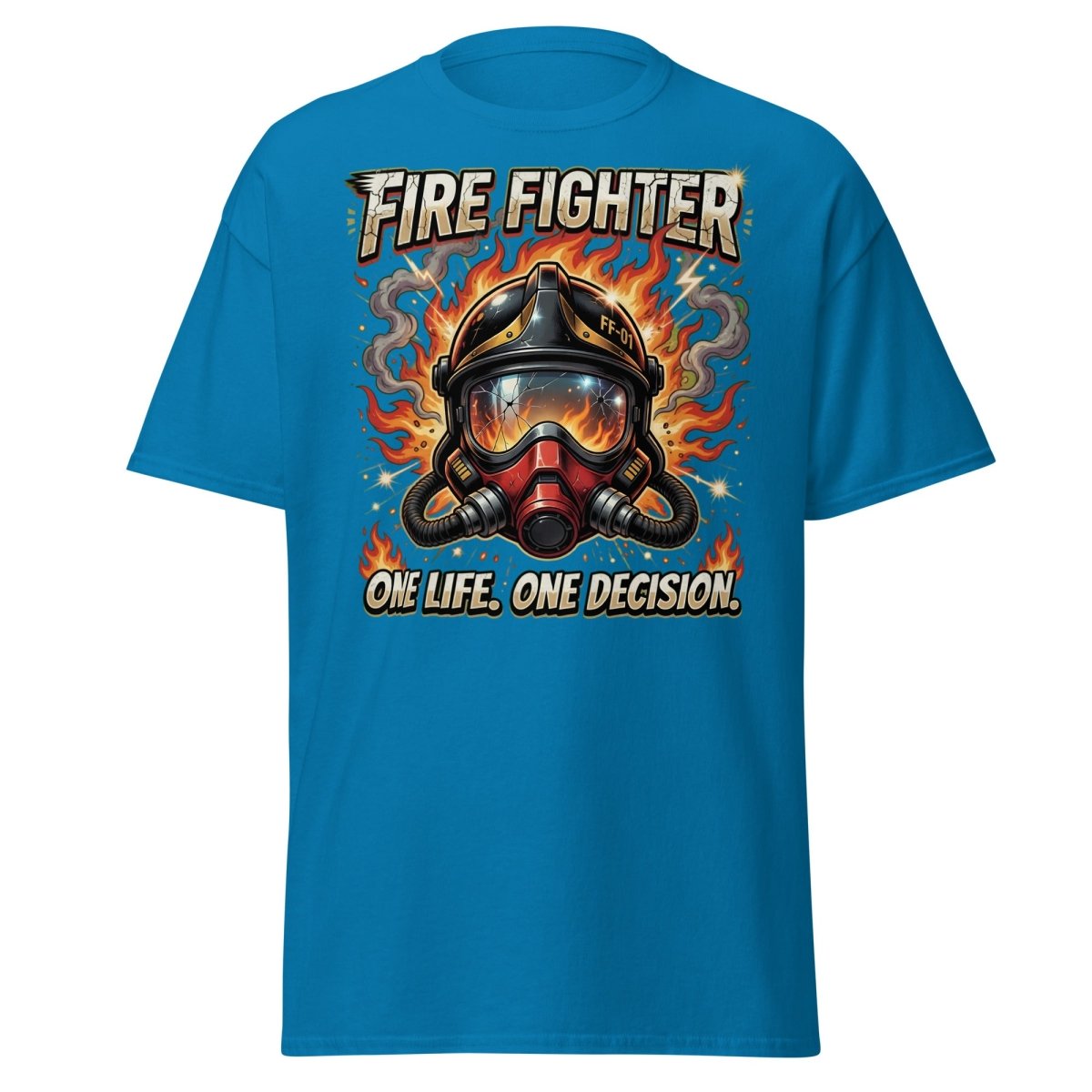 Firefighter One Life One Decision T-Shirt - Sapphire - TeeRipple