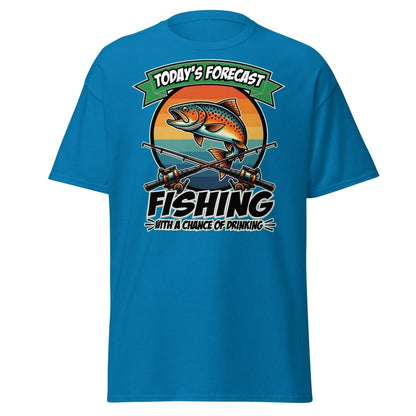 Fishing With A Chance Of Drinking T-Shirt - Funny Fisherman Tee - Sapphire - TeeRipple