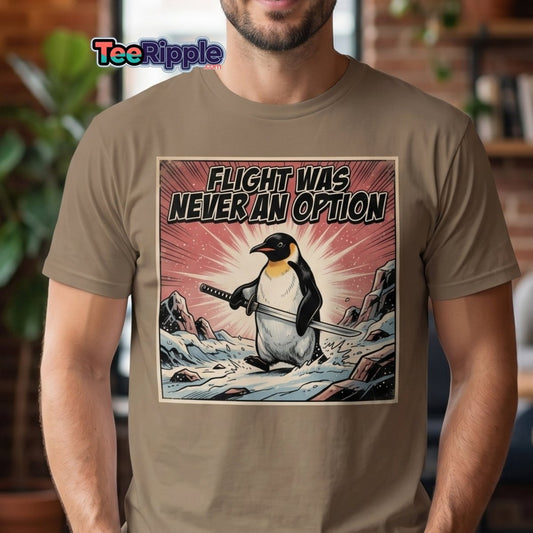 Flight Was Never An Option Penguin T-Shirt - Maroon - TeeRipple