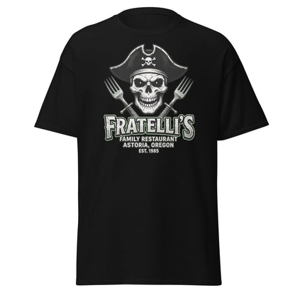 Fratelli's Pirate Skull T-Shirt - Astoria Oregon Restaurant Tee - Black - TeeRipple