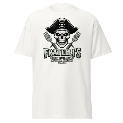 Fratelli's Pirate Skull T-Shirt - Astoria Oregon Restaurant Tee - White - TeeRipple