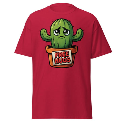 Free Hugs Cactus T-Shirt – Funny Grumpy Plant Tee - Cardinal - TeeRipple