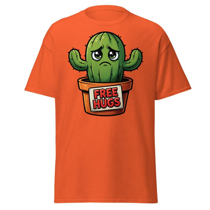 Free Hugs Cactus T-Shirt – Funny Grumpy Plant Tee - Orange - TeeRipple