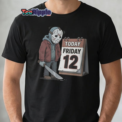 Friday the 12th Jason Voorhees T-Shirt – Funny Horror Tee - Maroon - TeeRipple