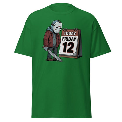 Friday the 12th Jason Voorhees T-Shirt – Funny Horror Tee - Turf Green - TeeRipple