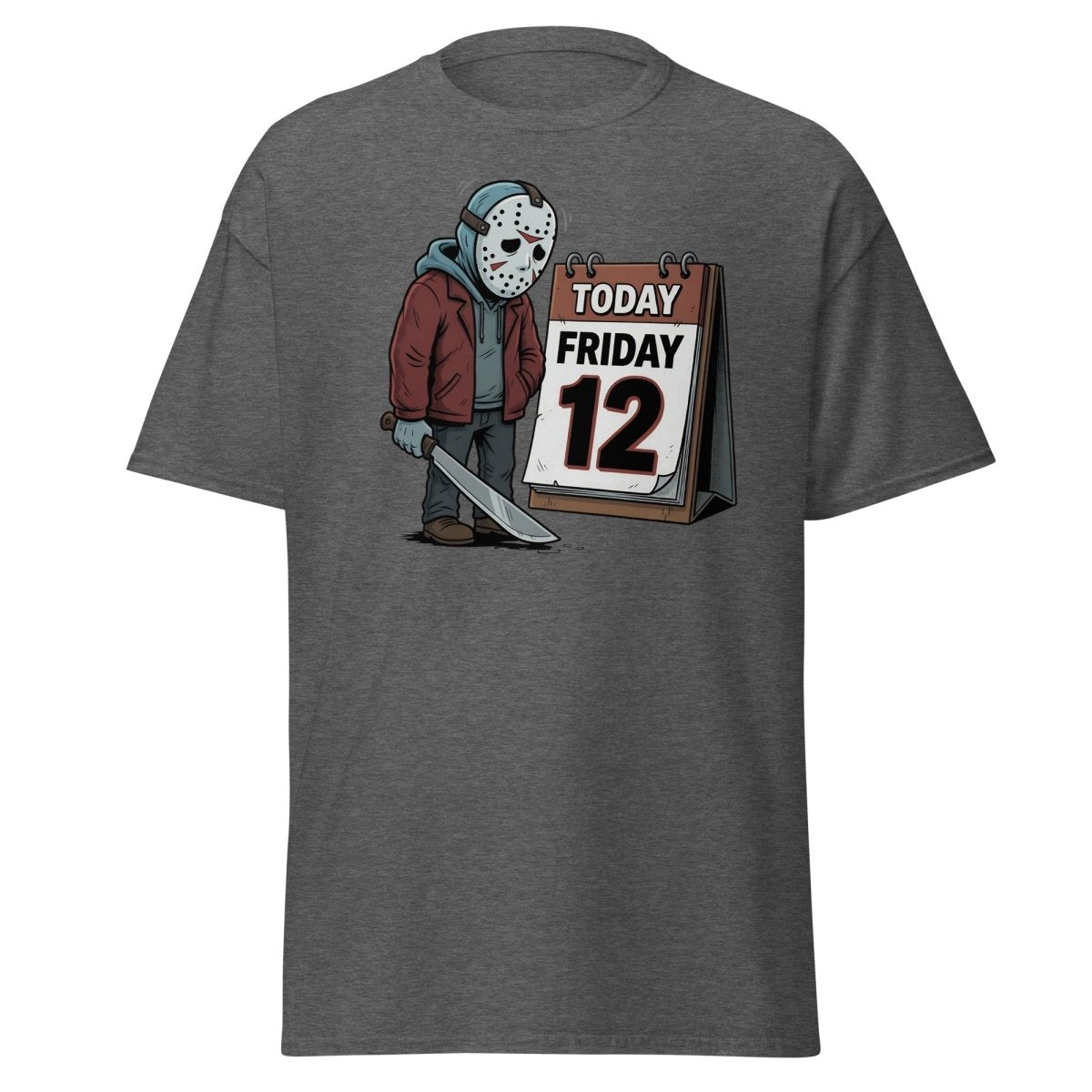 Friday the 12th Jason Voorhees T-Shirt – Funny Horror Tee - Dark Heather - TeeRipple