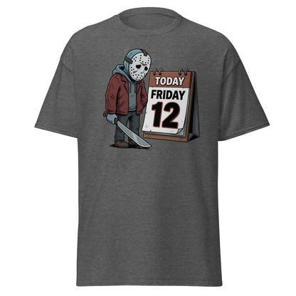 Friday the 12th Jason Voorhees T-Shirt – Funny Horror Tee - Dark Heather - TeeRipple