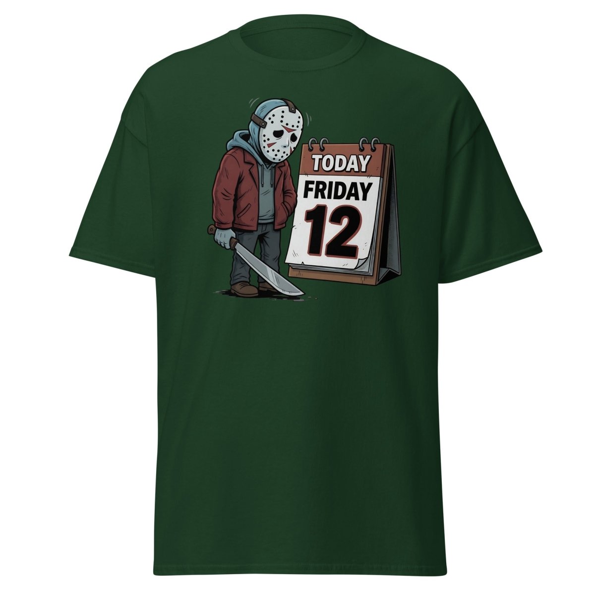 Friday the 12th Jason Voorhees T-Shirt – Funny Horror Tee - Forest Green - TeeRipple