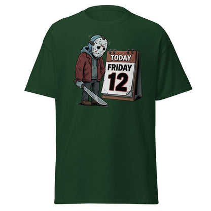 Friday the 12th Jason Voorhees T-Shirt – Funny Horror Tee - Forest Green - TeeRipple