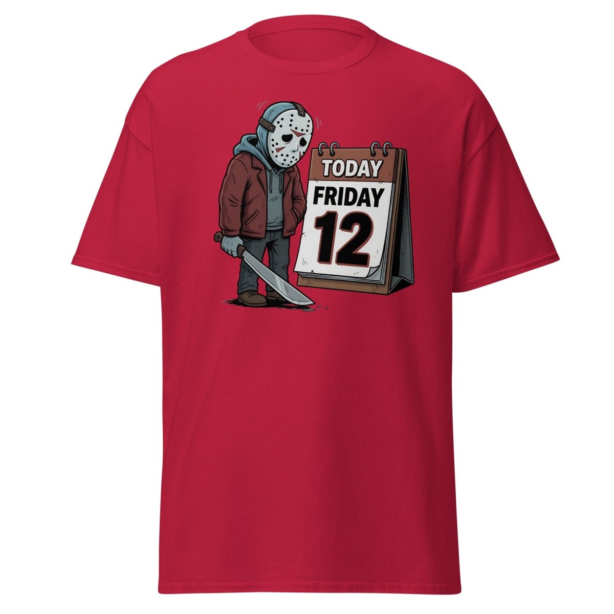 Friday the 12th Jason Voorhees T-Shirt – Funny Horror Tee - Cardinal - TeeRipple