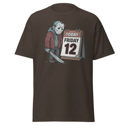 Friday the 12th Jason Voorhees T-Shirt – Funny Horror Tee - Dark Chocolate - TeeRipple