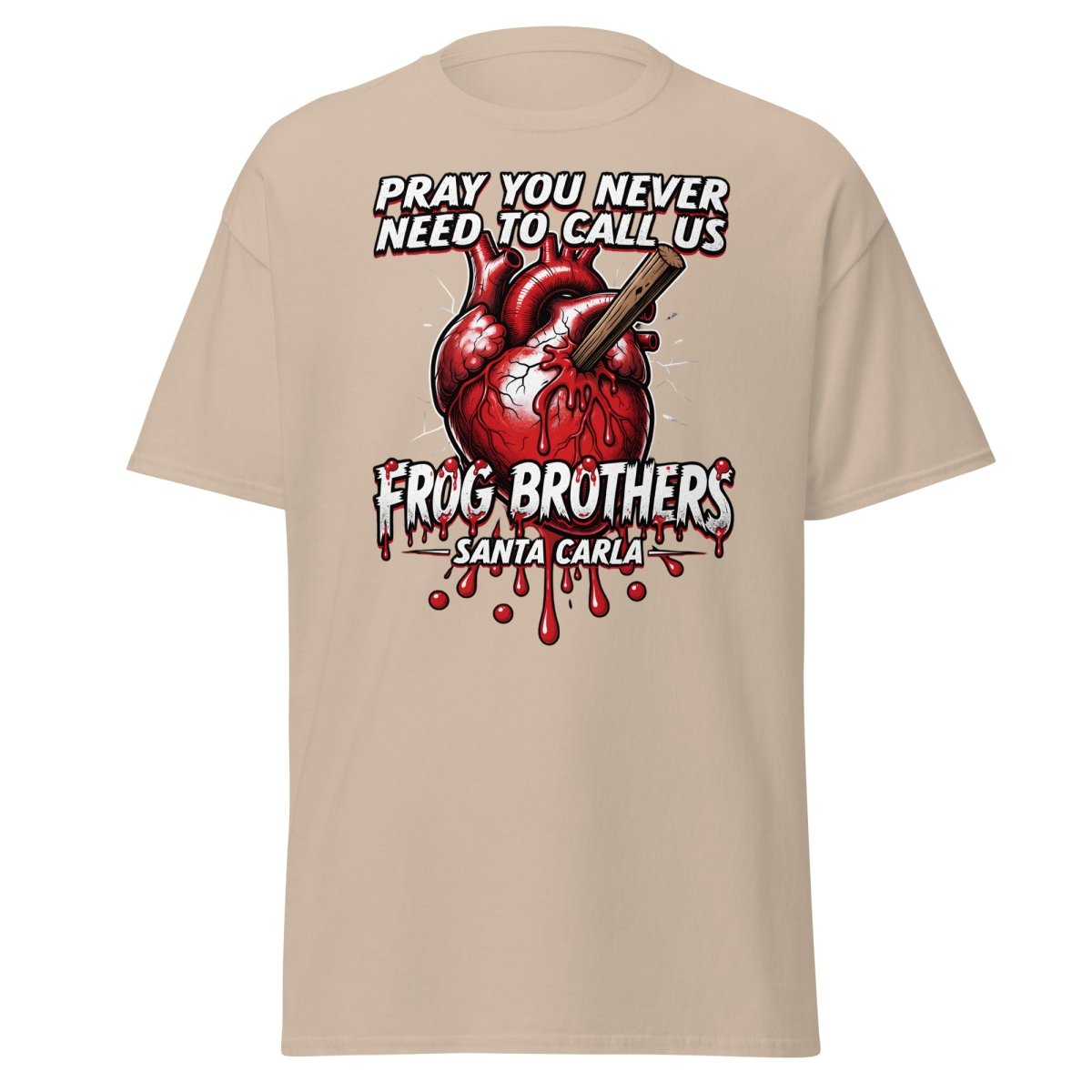 Frog Brothers Santa Carla T-Shirt - Lost Boys Vampire Hunter - Sand - TeeRipple