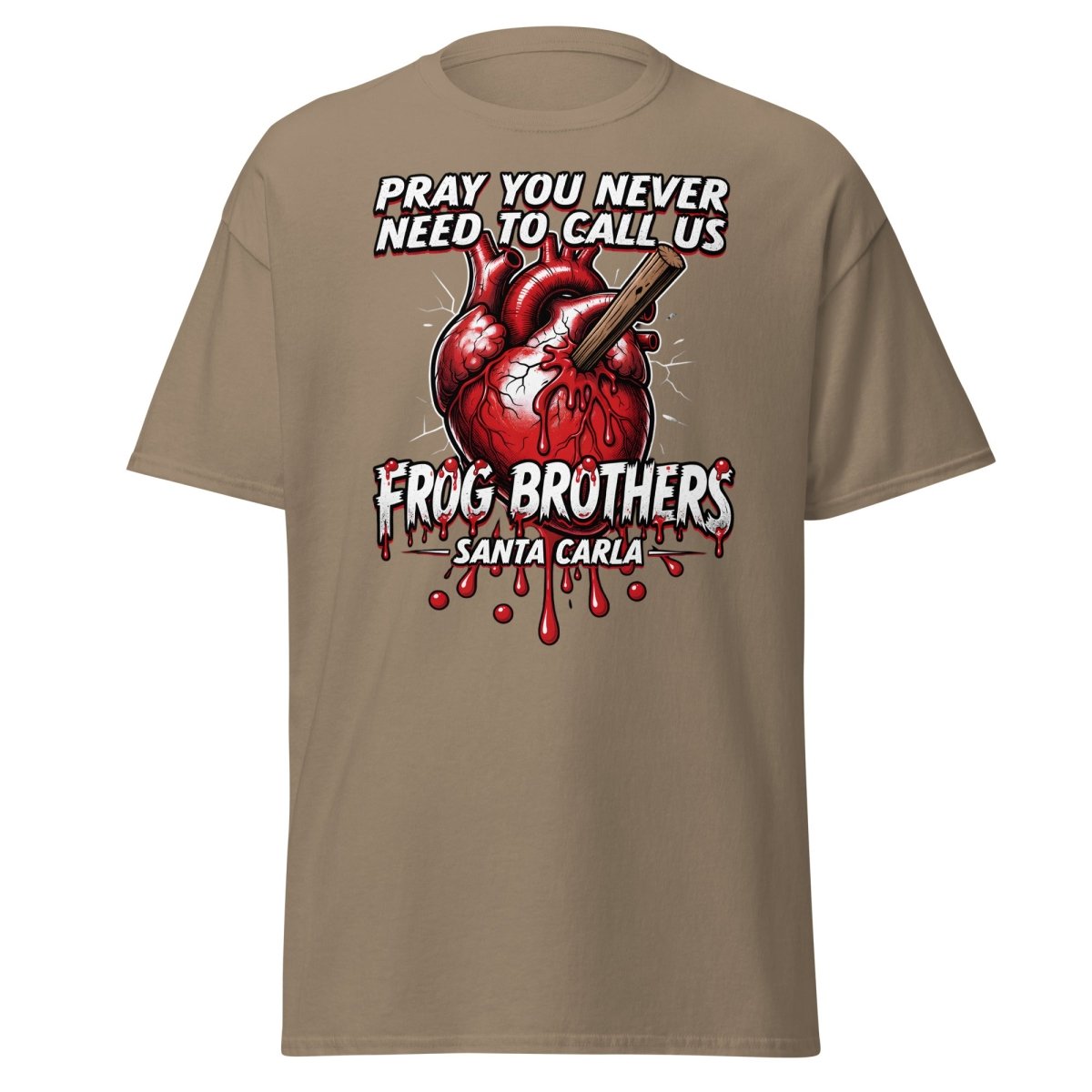 Frog Brothers Santa Carla T-Shirt - Lost Boys Vampire Hunter - Brown Savana - TeeRipple
