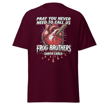 Frog Brothers Santa Carla T-Shirt - Lost Boys Vampire Hunter - Maroon - TeeRipple