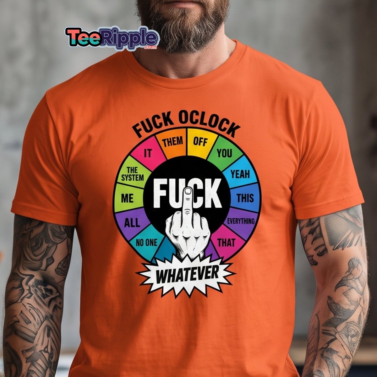 Fuck OClock Funny Attitude T-Shirt - Red - TeeRipple