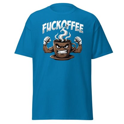 Fuckoffee Angry Coffee Mug T-Shirt – Funny Coffee Humor Tee - Sapphire - TeeRipple