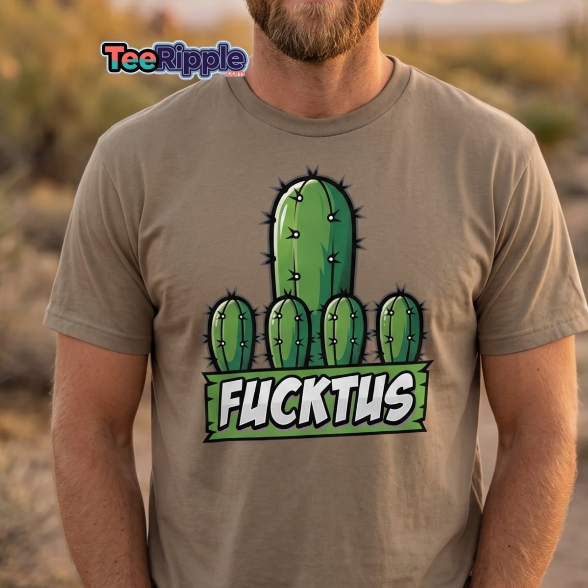 Fucktus Cactus Funny Pun T-Shirt | Adult Humor Tee - Maroon - TeeRipple