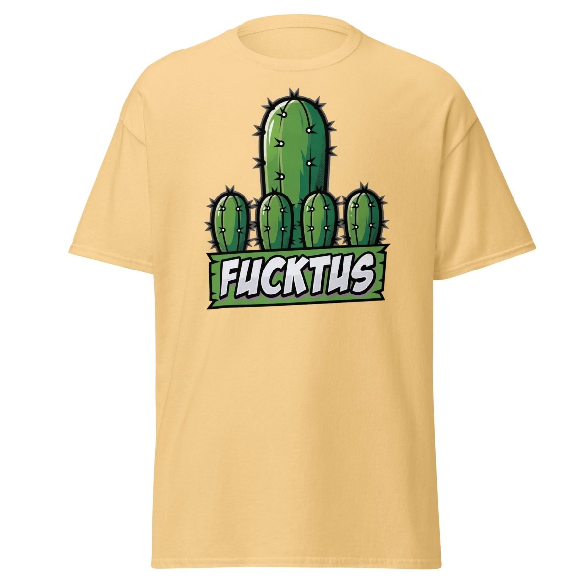 Fucktus Cactus Funny Pun T-Shirt | Adult Humor Tee - Yellow Haze - TeeRipple