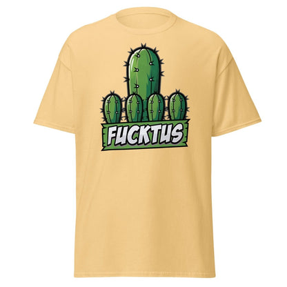 Fucktus Cactus Funny Pun T-Shirt | Adult Humor Tee - Yellow Haze - TeeRipple