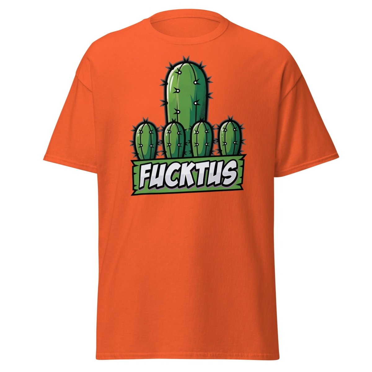 Fucktus Cactus Funny Pun T-Shirt | Adult Humor Tee - Orange - TeeRipple