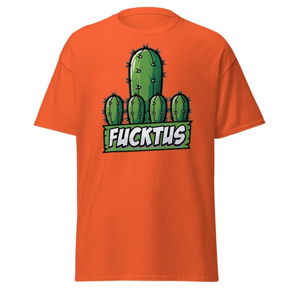 Fucktus Cactus Funny Pun T-Shirt | Adult Humor Tee - Orange - TeeRipple