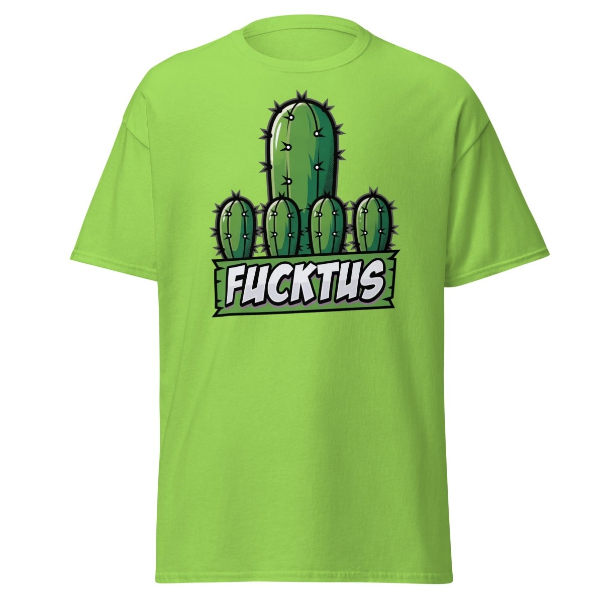 Fucktus Cactus Funny Pun T-Shirt | Adult Humor Tee - Lime - TeeRipple