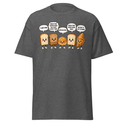 Funny Bread Puns T-Shirt – Cute Baking Humor Tee - Dark Heather - TeeRipple