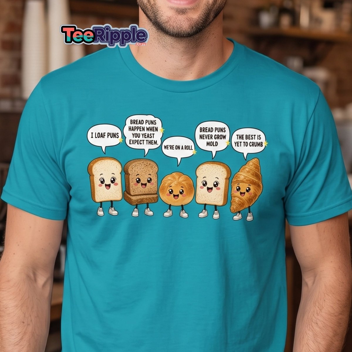 Funny Bread Puns T-Shirt – Cute Baking Humor Tee - Maroon - TeeRipple