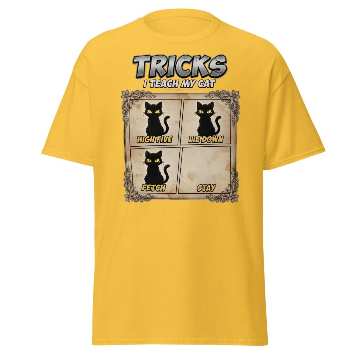 Funny Cat Tricks T-Shirt - Tricks I Teach My Cat - Daisy - TeeRipple