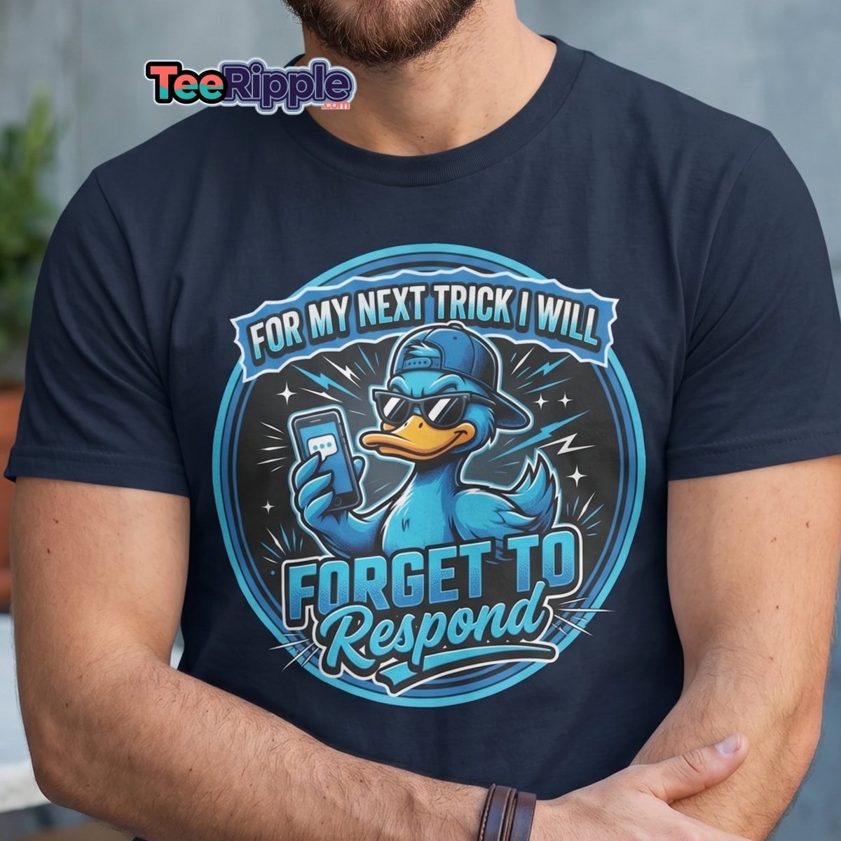 Funny Duck Forget To Respond T-Shirt | Sarcastic Cartoon Tee - Maroon - TeeRipple