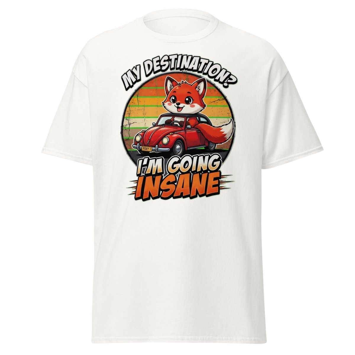 Funny Fox "I'm Going Insane" T-Shirt – Retro Road Trip Tee - White - TeeRipple
