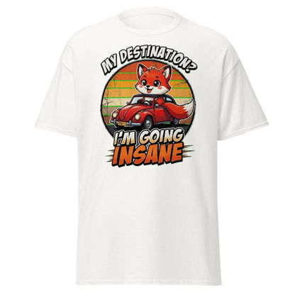 Funny Fox "I'm Going Insane" T-Shirt – Retro Road Trip Tee - White - TeeRipple