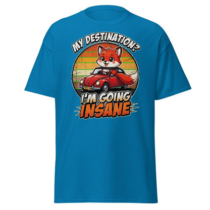 Funny Fox "I'm Going Insane" T-Shirt – Retro Road Trip Tee - Sapphire - TeeRipple
