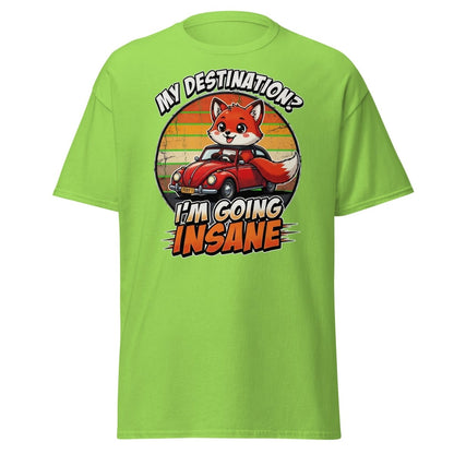 Funny Fox "I'm Going Insane" T-Shirt – Retro Road Trip Tee - Lime - TeeRipple